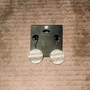 Round crystal metal earrings